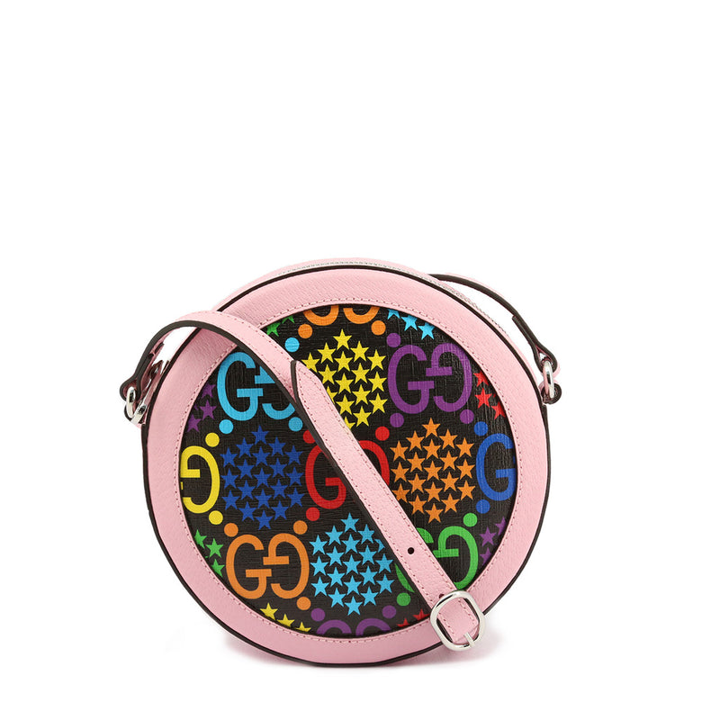 Gucci Round Crossbody Bag Mix Printed Pink