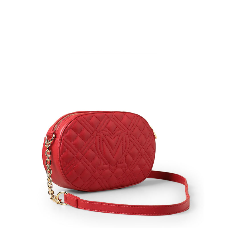 Love Moschino Woman Logo Print Faux Crossbody Bag Red