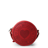 Love Moschino Perforated Logo Faux Black Leather Crossbody Bag