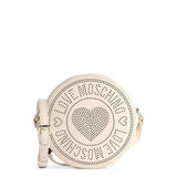 Love Moschino Perforated Logo Faux Black Leather Crossbody Bag