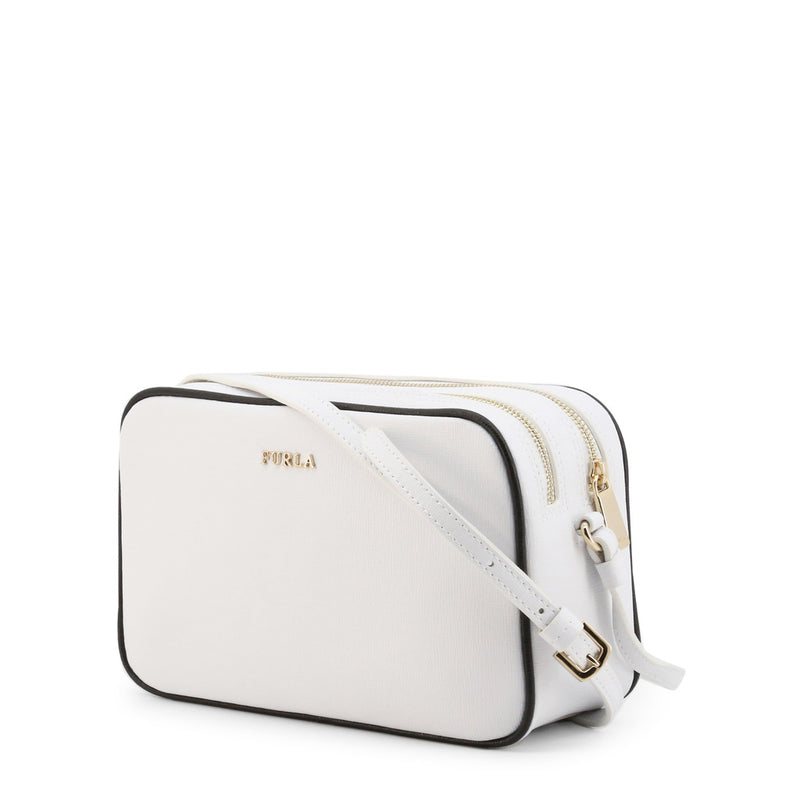 Double Front Zip White Crossbody Bags Slip Belt