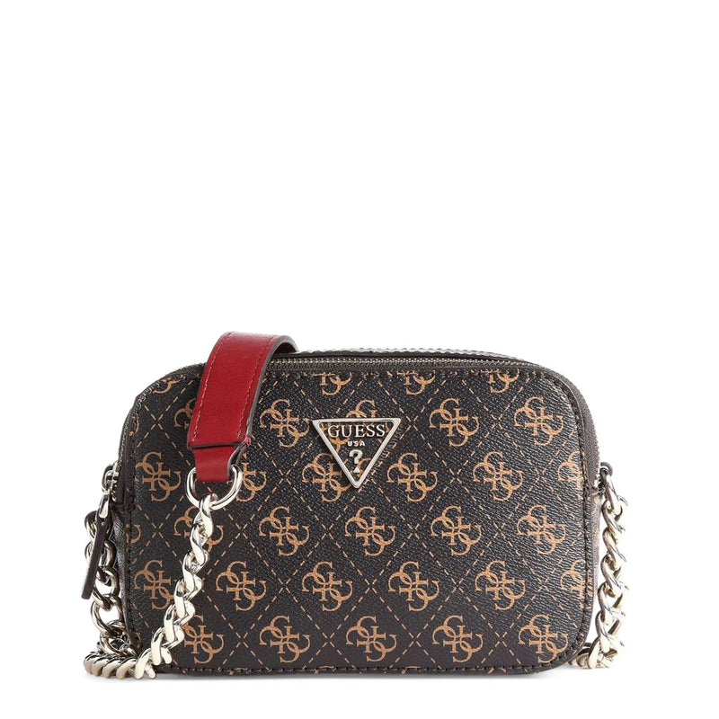 Guess All Over Butterfly Print Black Chain Crossbody Bag