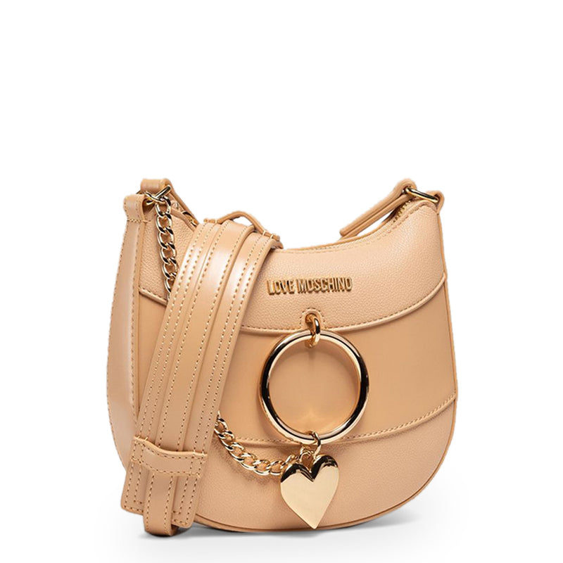 Love Moschino Women Brown Crossbody Bag Gold Chain