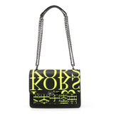 Michael Kors Wristlets Wallet Black Neon Yellow Print