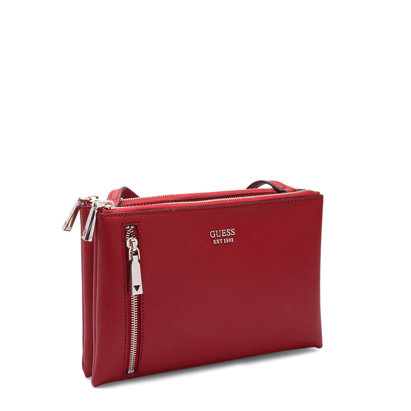 Guess Naya Double Zip Crossbody Bag in Brown