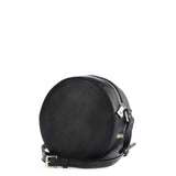 Love Moschino Perforated Logo Faux Black Leather Crossbody Bag